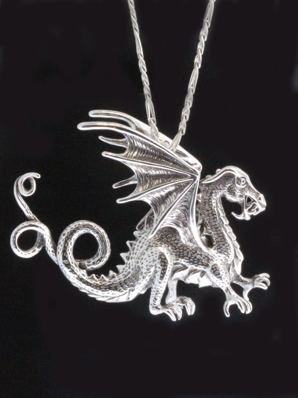 Renaissance Dragon Pendant - Silver