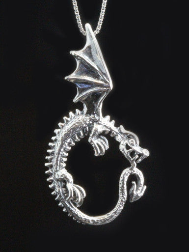 Oracle Dragon Pendant - Silver