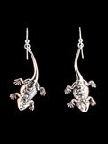 Bearded Dragon Lizard Earrings - Sterling Silver