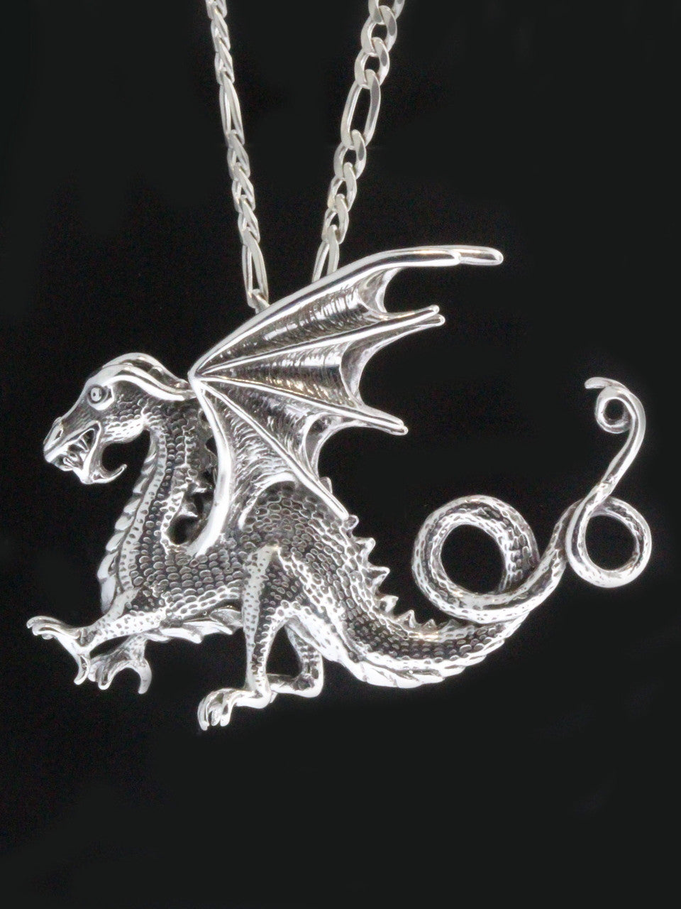 Renaissance Dragon Pendant - Silver
