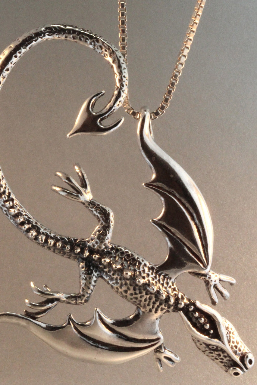 Balerion Dragon Pendant - Silver