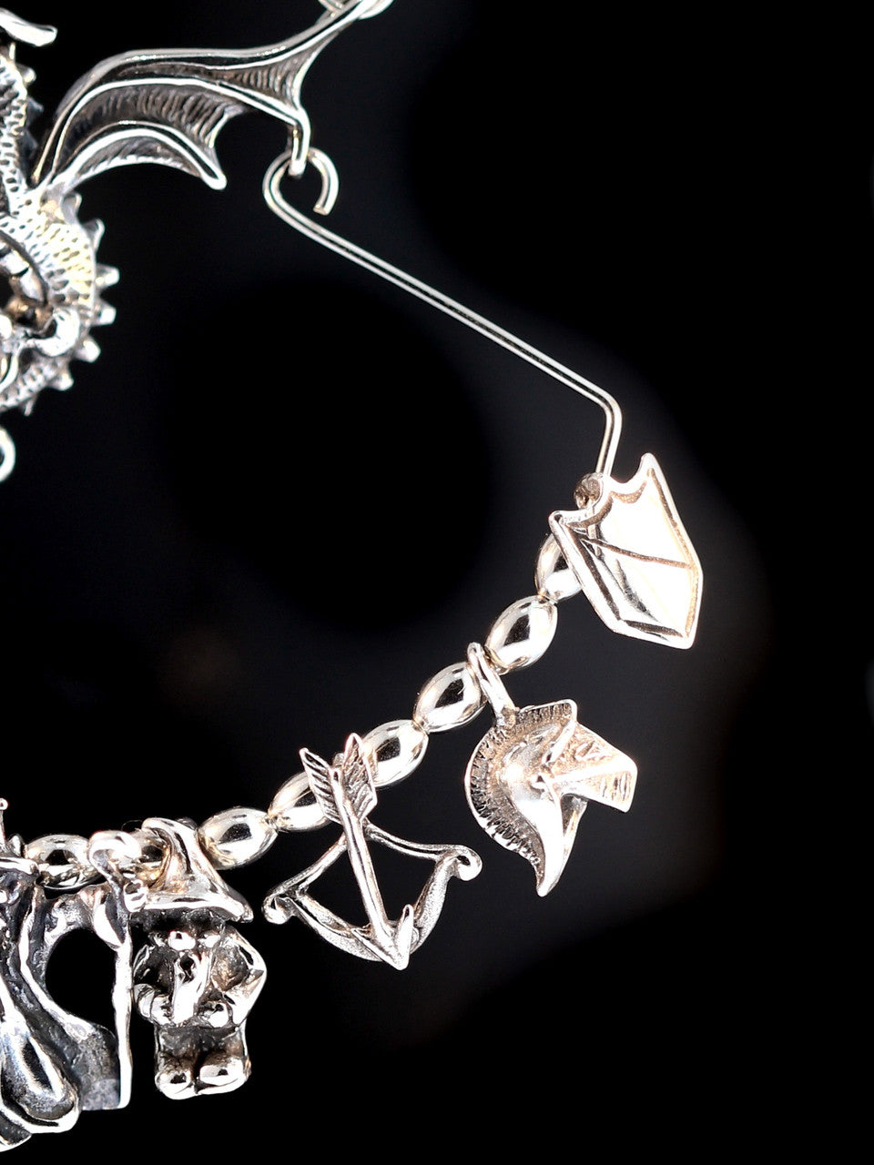 Dragon Charm Holder Collection - Sterling  Silver