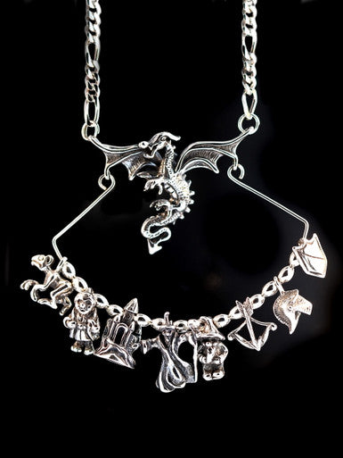 Dragon Charm Holder Collection - Sterling Silver