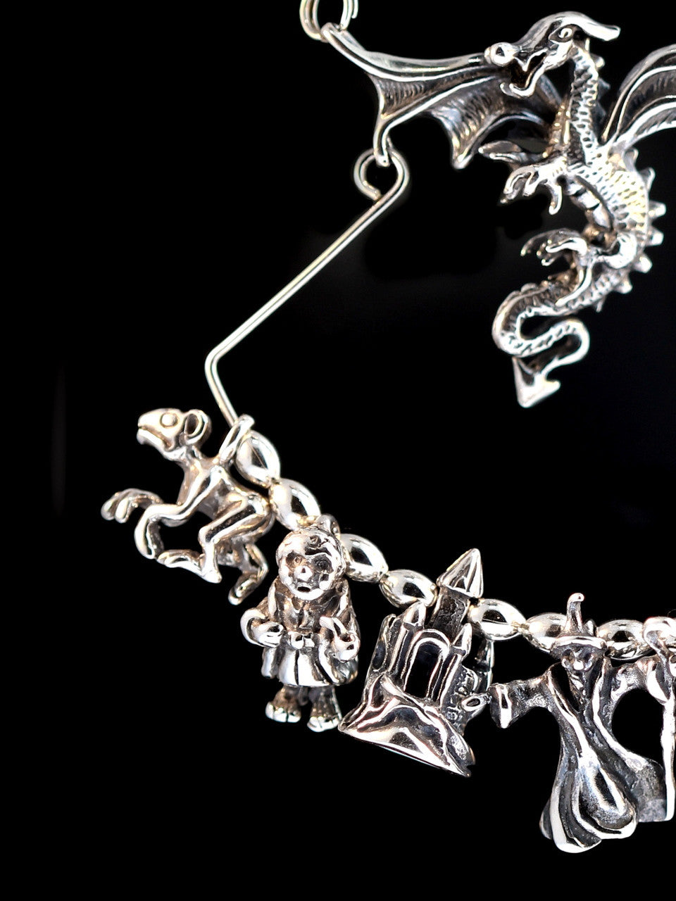 Dragon Charm Holder Collection - Sterling Silver