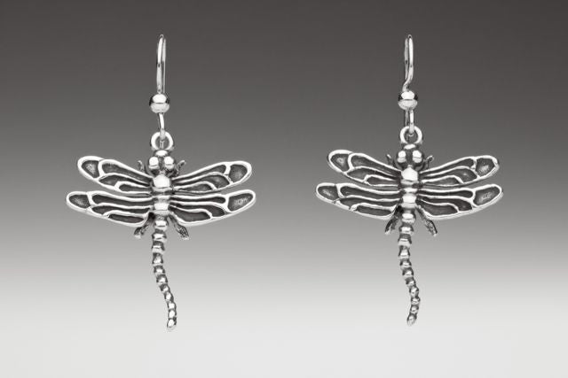 Dragonfly Earrings in Silver