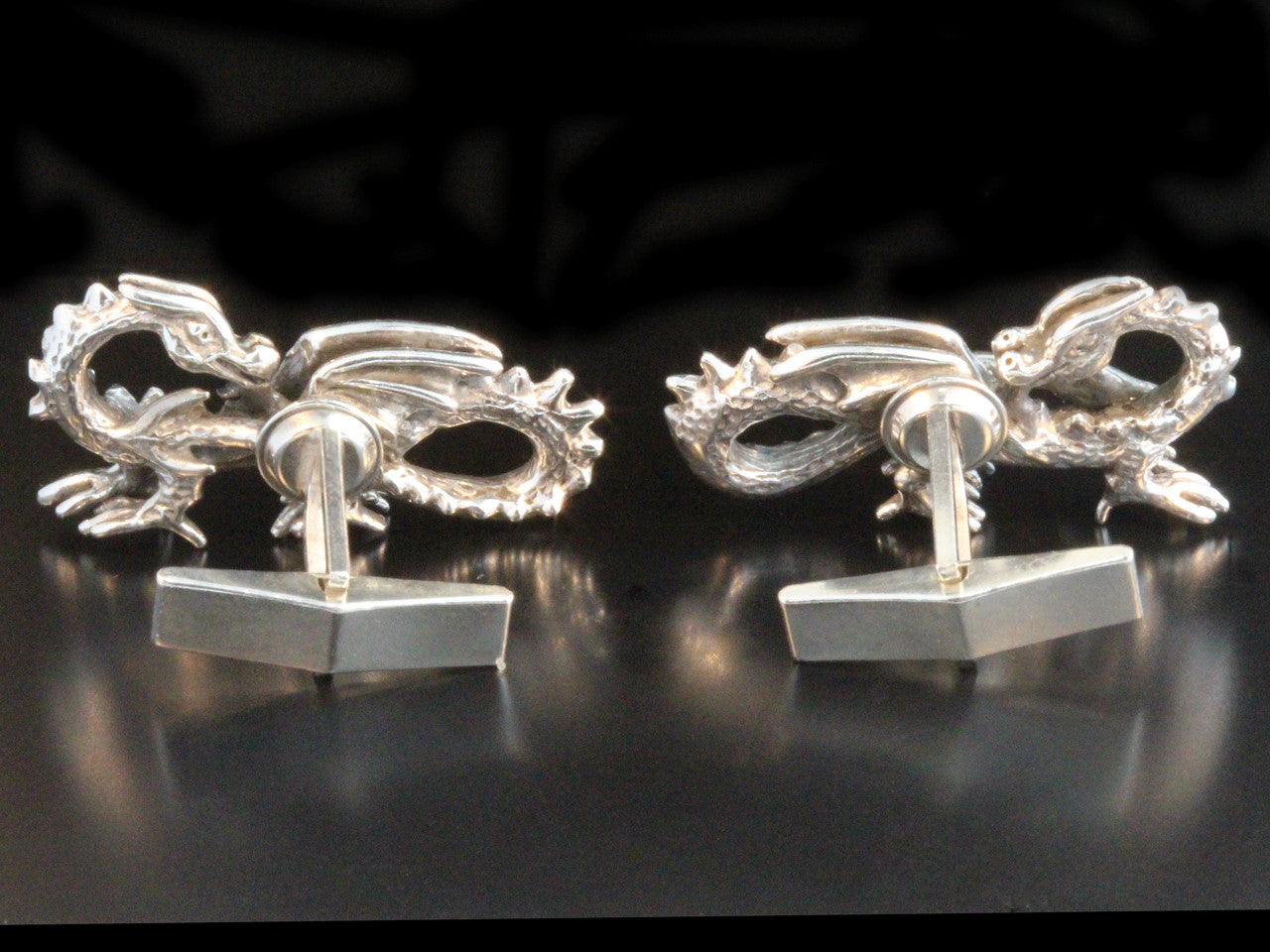 Infinity Dragon Cufflinks - Silver