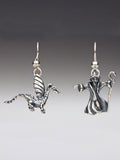 Baby Dragon and Wizard Earrings - Silver
