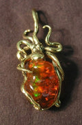 Fire Flash Opal Octopus Pendant -  18K Gold - SOLD