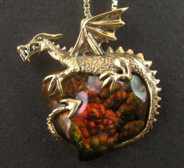 Fire Pool Dragon Pendant - 18K - SOLD