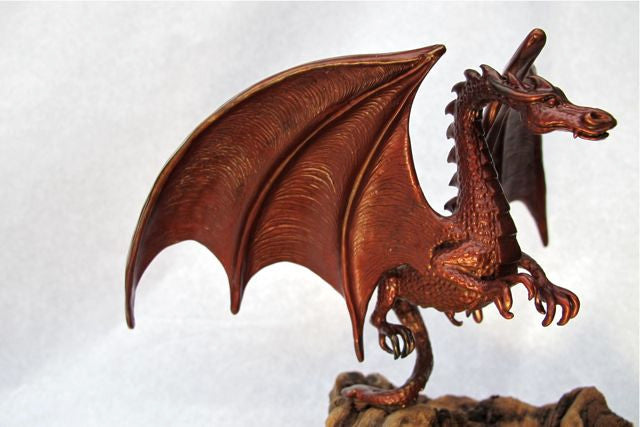Close up view of Flight of Fancy Dragon Sculpture.