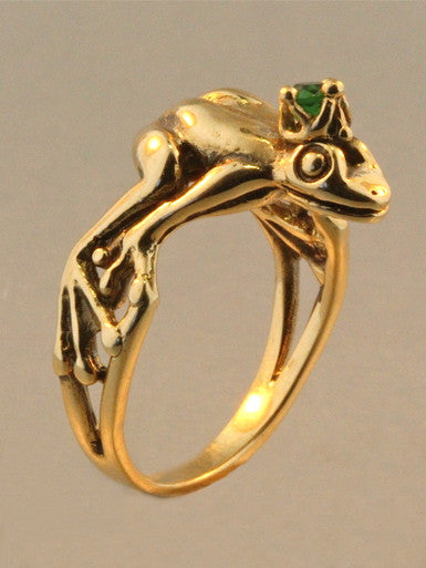 Enchanted Frog Prince Ring - Solid 14k Gold