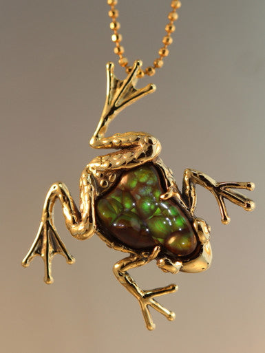 Harlequin Frog Pendant - 18K Gold - SOLD