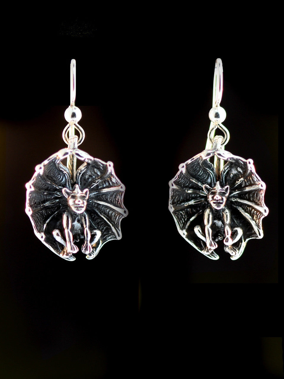 Gothic Gargoyle Earrings - Silver