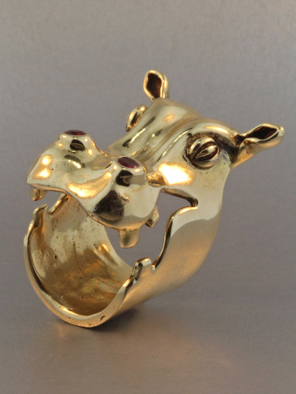 Henrietta Hippo Ring with Gemstones - 14K