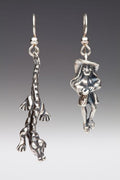 Classic Peter Pan - Captain Hook & Crocodile Earring Set - Silver