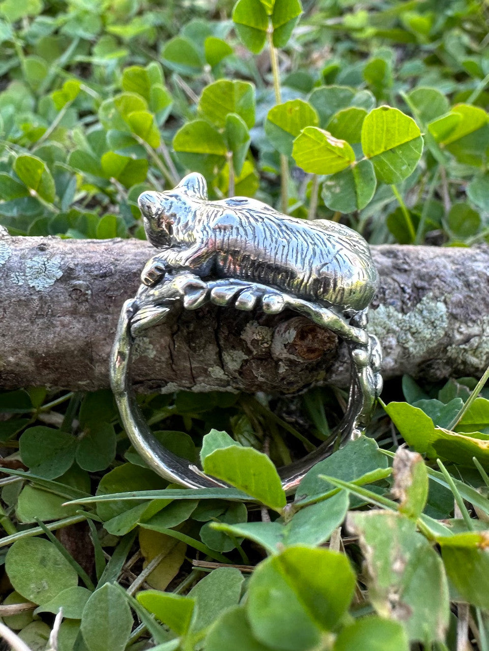 Cat Tail and Pussy Willow Ring - Sterling Silver
