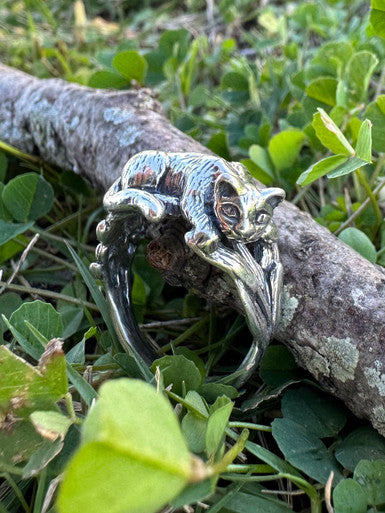 Cat Tail and Pussy Willow Ring - Silver