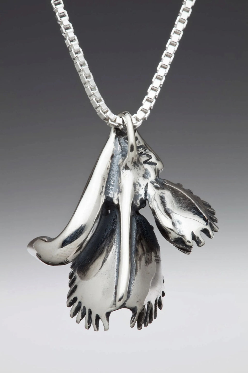 Double Venus Flytrap Pendant - Sterling Silver