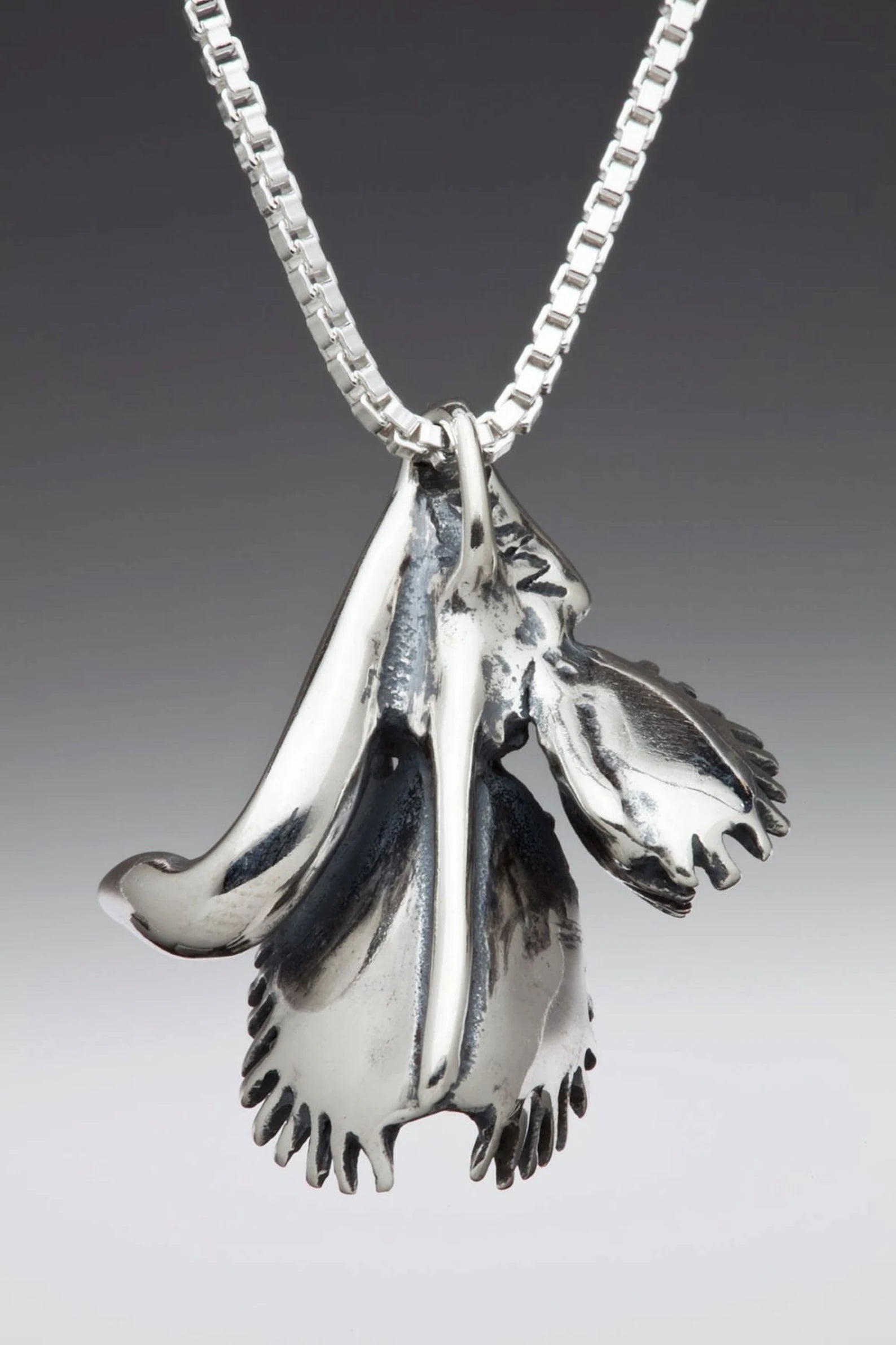 Double Venus Flytrap Pendant - Sterling Silver