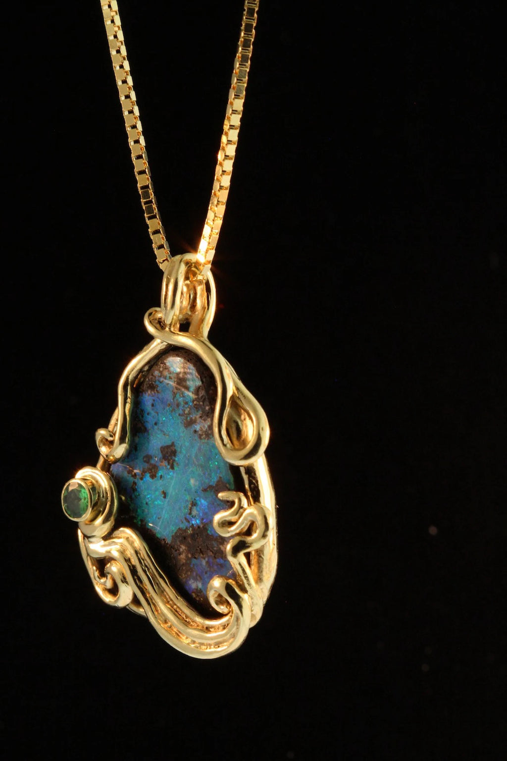 Bermuda Bliss Australian Opal Pendant - 18K gold