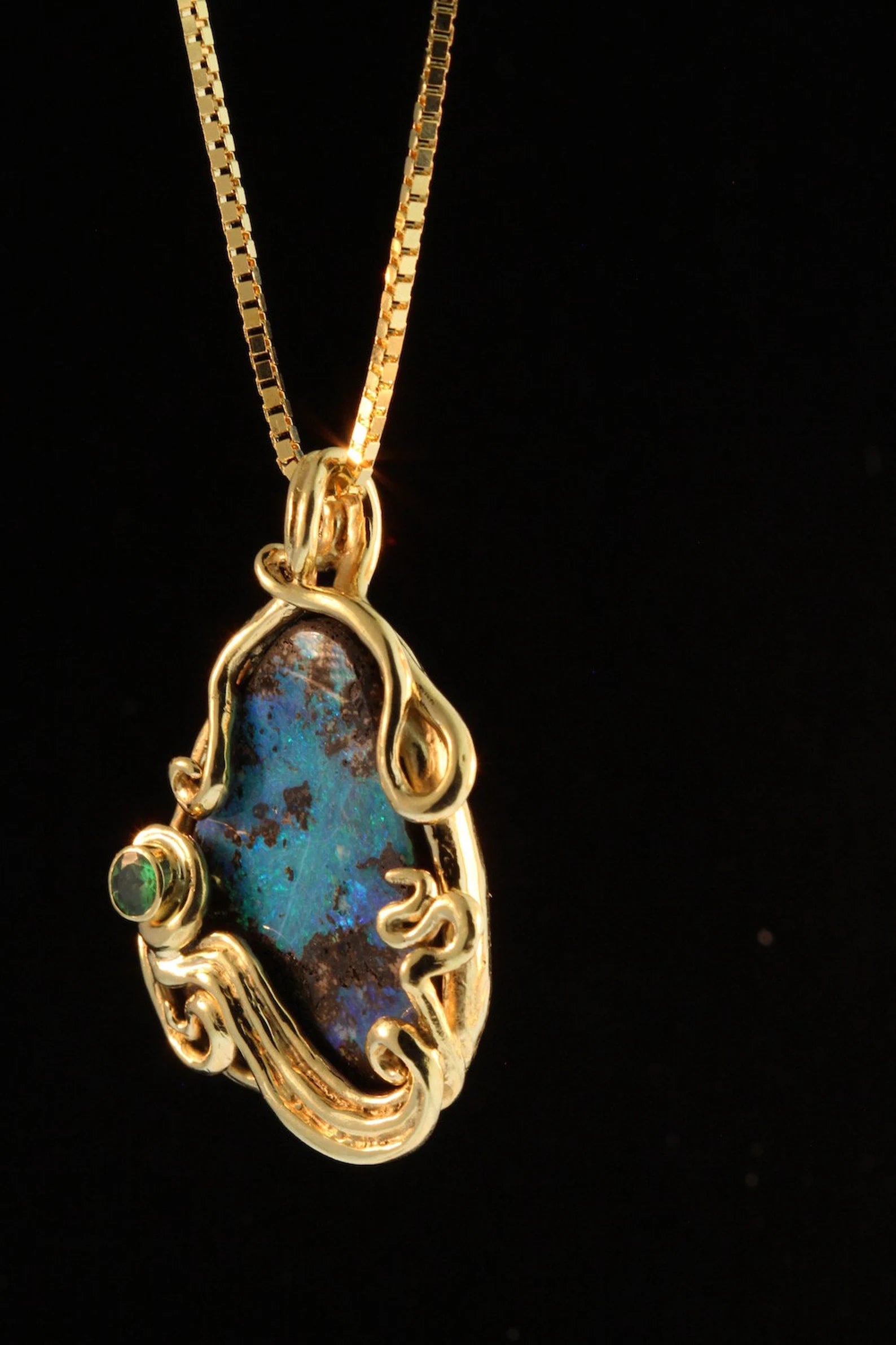 Bermuda Bliss Australian Opal Pendant - 18K gold