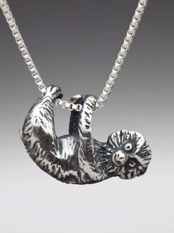 Tree Sloth Charm in Silver