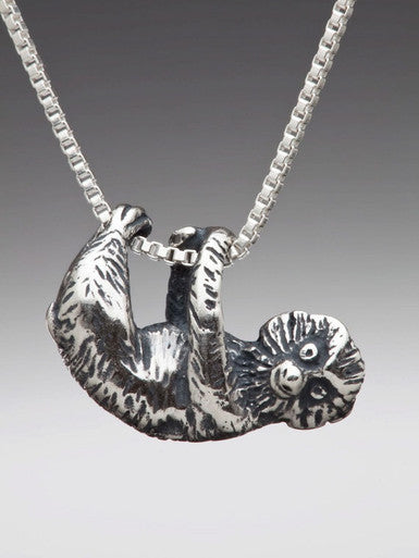 Tree Sloth Charm - Silver