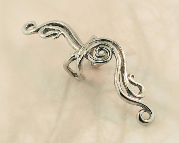 French Twist Ear Cuff in Silver