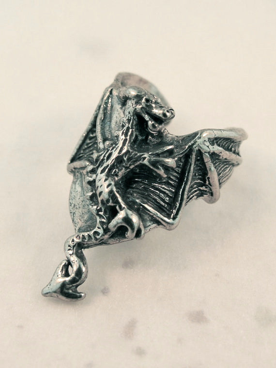 Dragon Ear Chevron Cuff in Silver