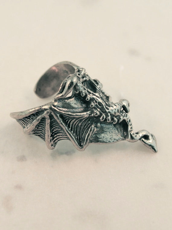 Dragon Ear Chevron Cuff in Silver