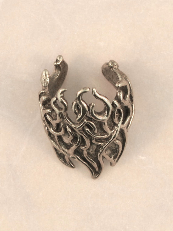 Flame Ear Cuff in Silver