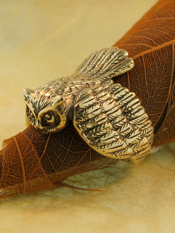Owl Ring - 14k Gold