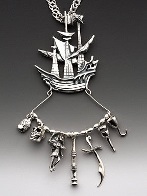 Pirate Ship Charm Collection - Sterling Silver