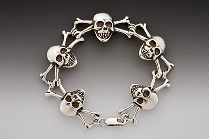 Skull And Crossbone Bracelet in Silver