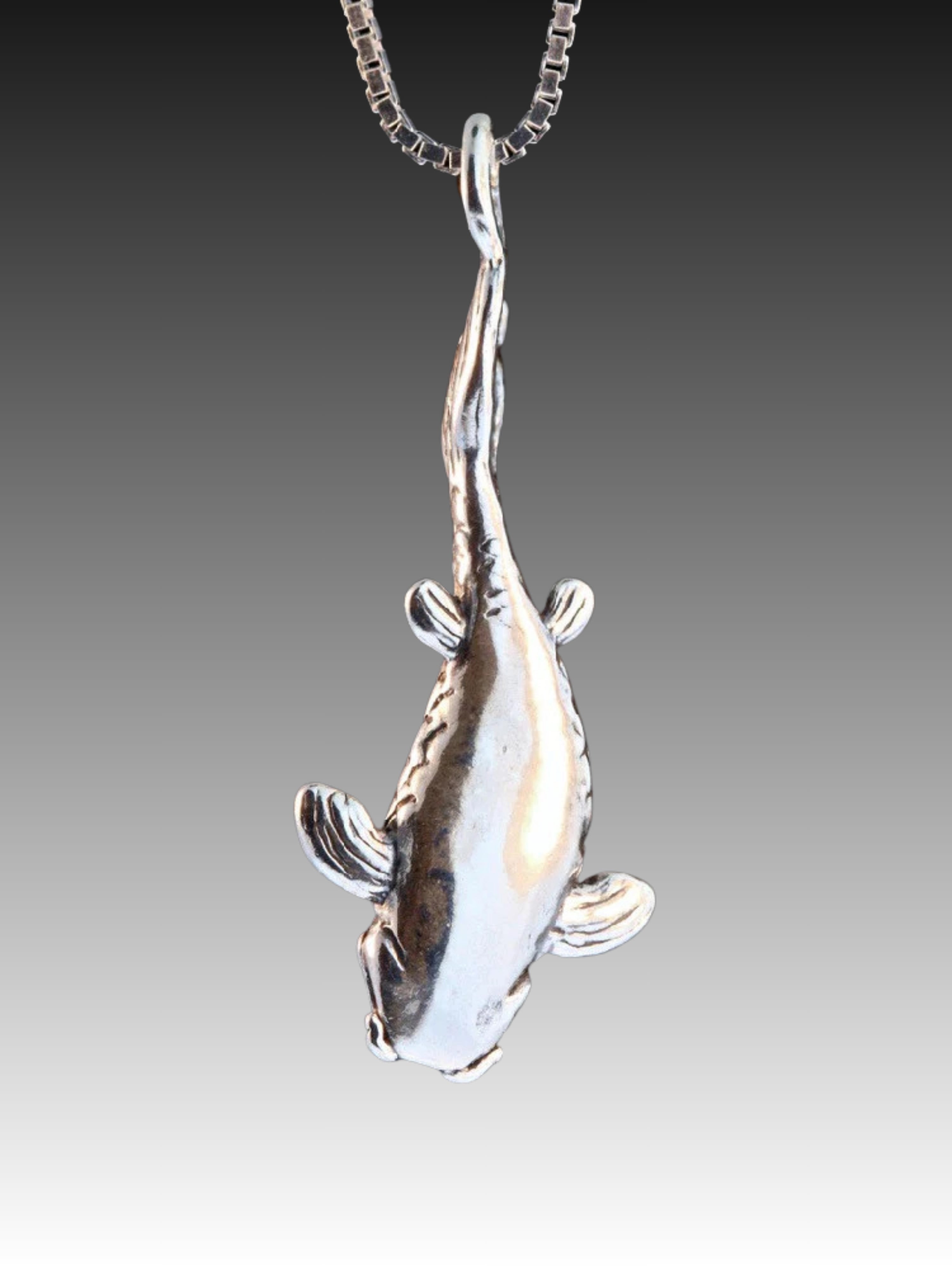 Koi Fish Charm - Silver