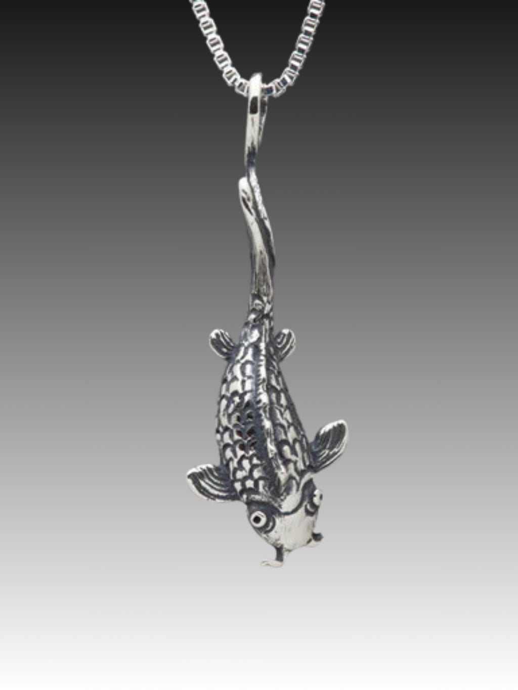 Koi Fish Charm - Silver