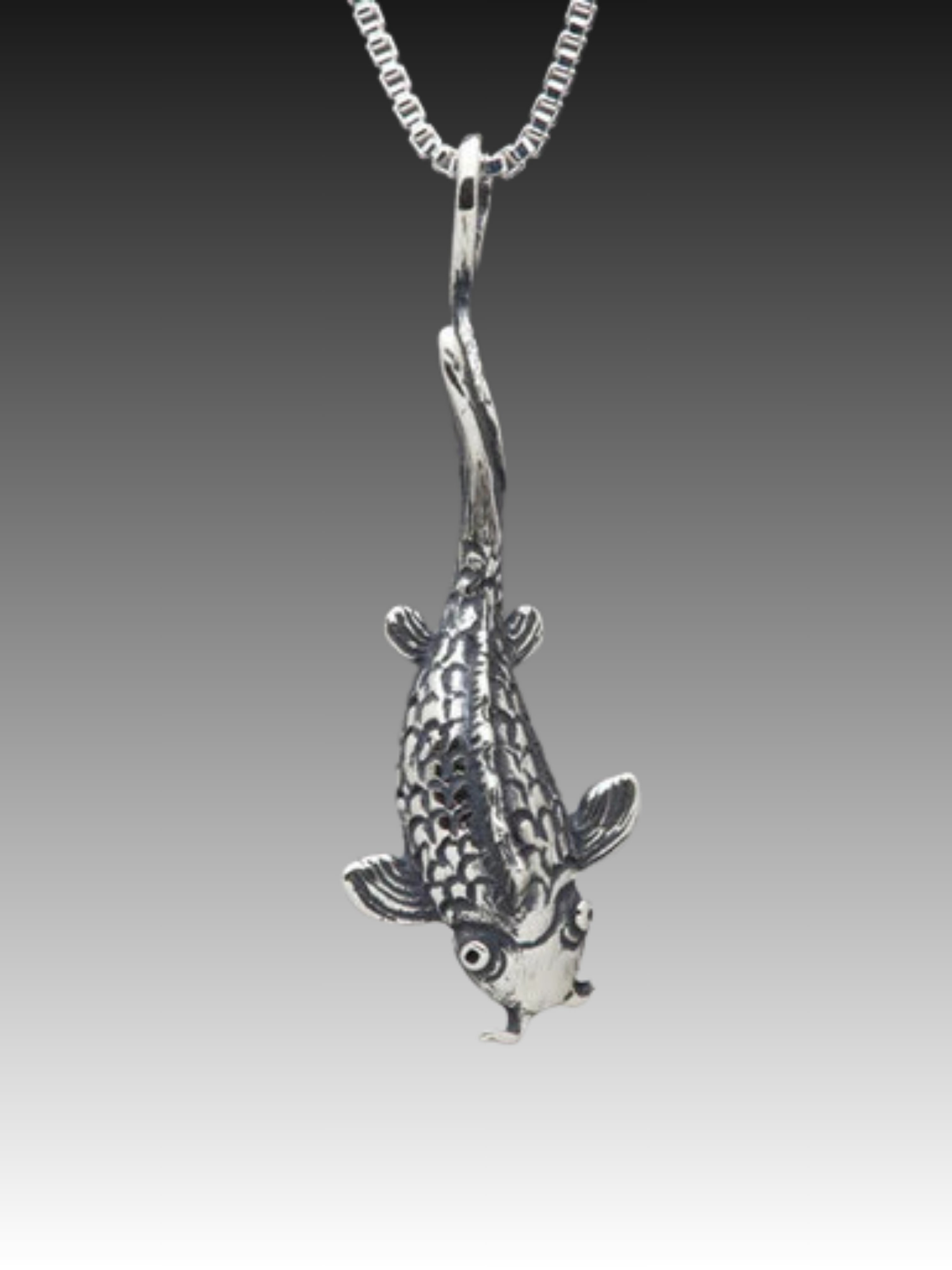 Koi Fish Charm - Silver