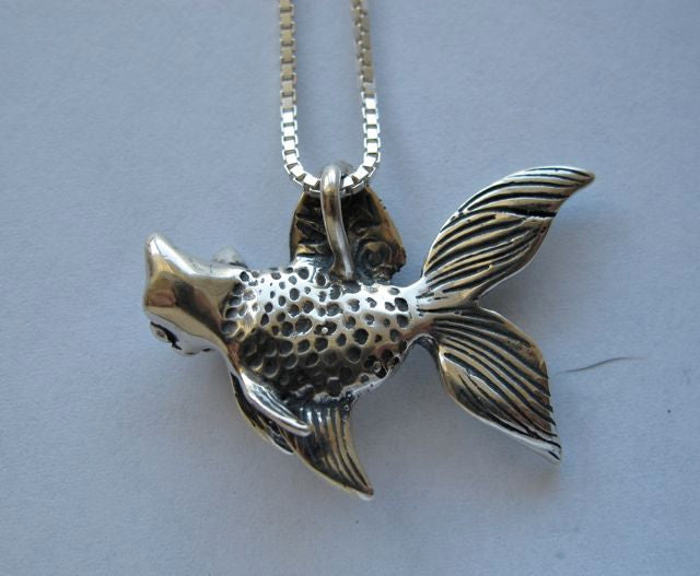 Large Catfish Pendant in Silver