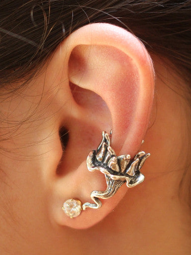 Lotus Dream Ear Cuff - Silver