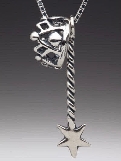 Fairy Crown and Magic Wand Charms - Silver