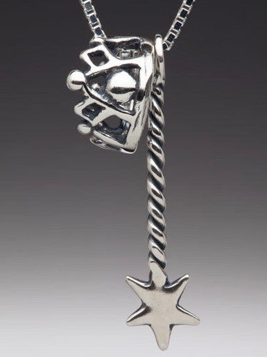 Fairy Crown and Magic Wand Charms - Silver