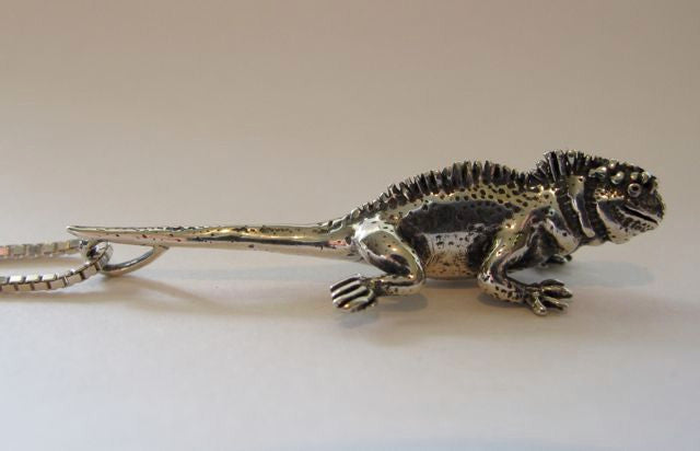 Marine Iguana Charm - Sterling Silver