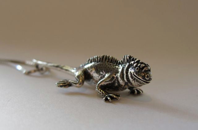 Marine Iguana Charm - Sterling Silver