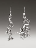 Octopus and Mermaid Earrings - Sterling Silver