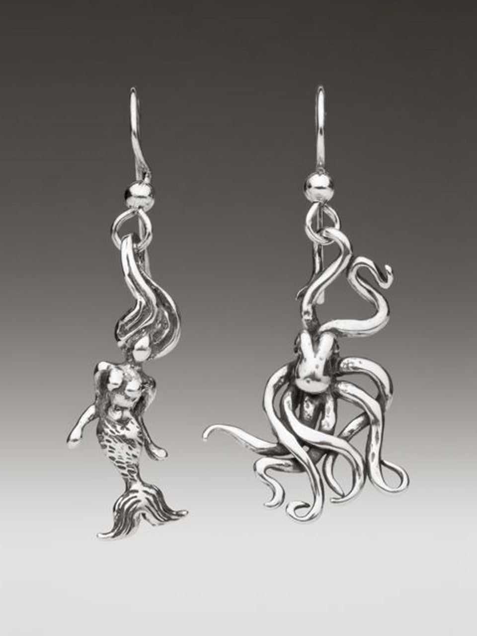 Octopus and Mermaid Earrings