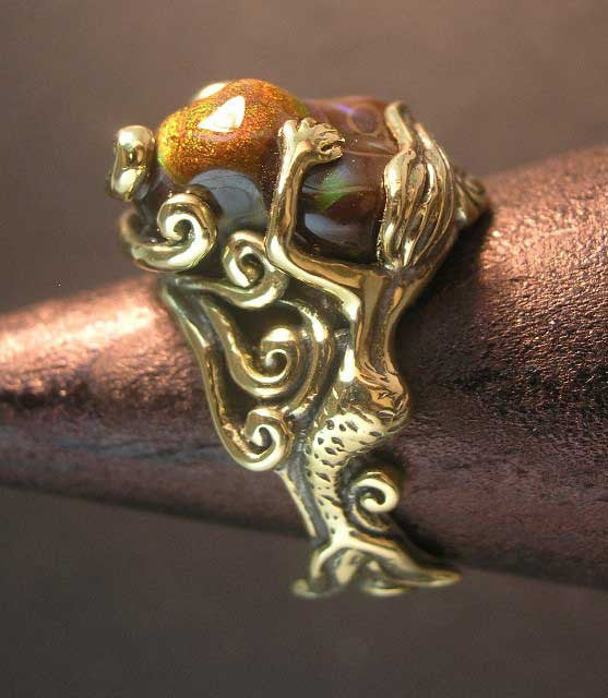 Wave Rider Mermaid Ring 2 - 18K Gold  - SOLD