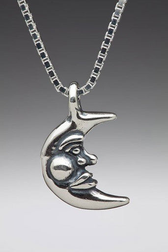 Celestial - Small Moon Charm - Silver