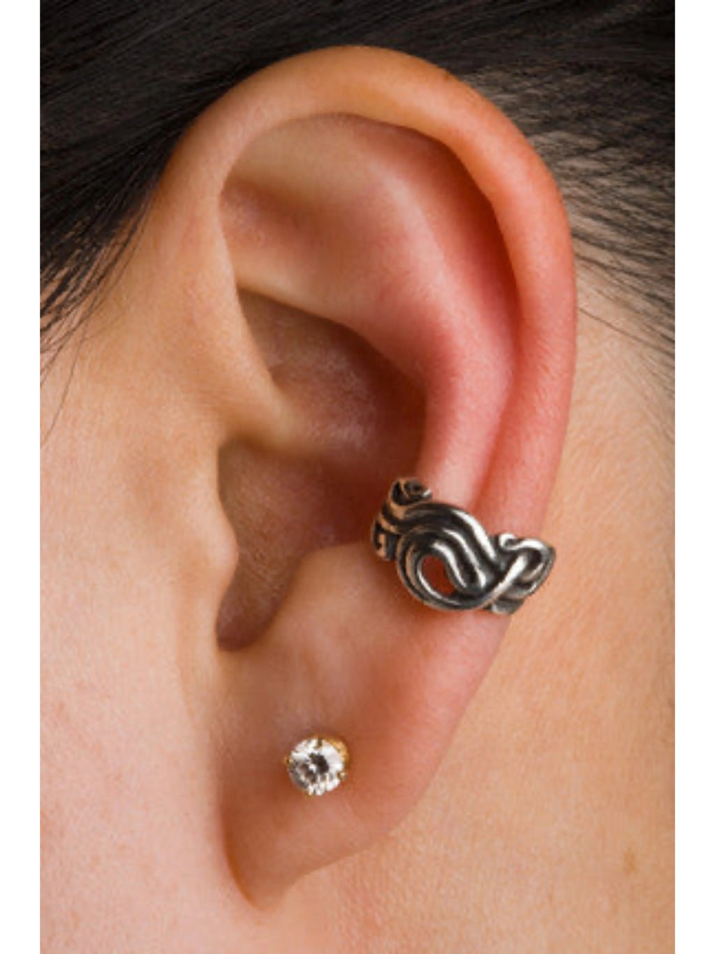 Nouveau Swirl Ear Cuff - Sterling Silver