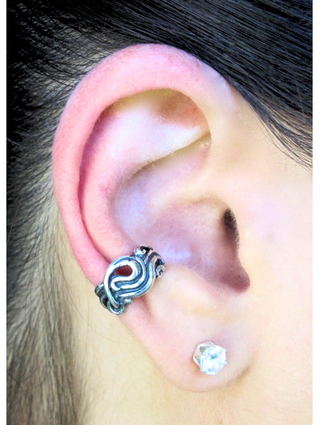 Nouveau Swirl Ear Cuff - Sterling Silver