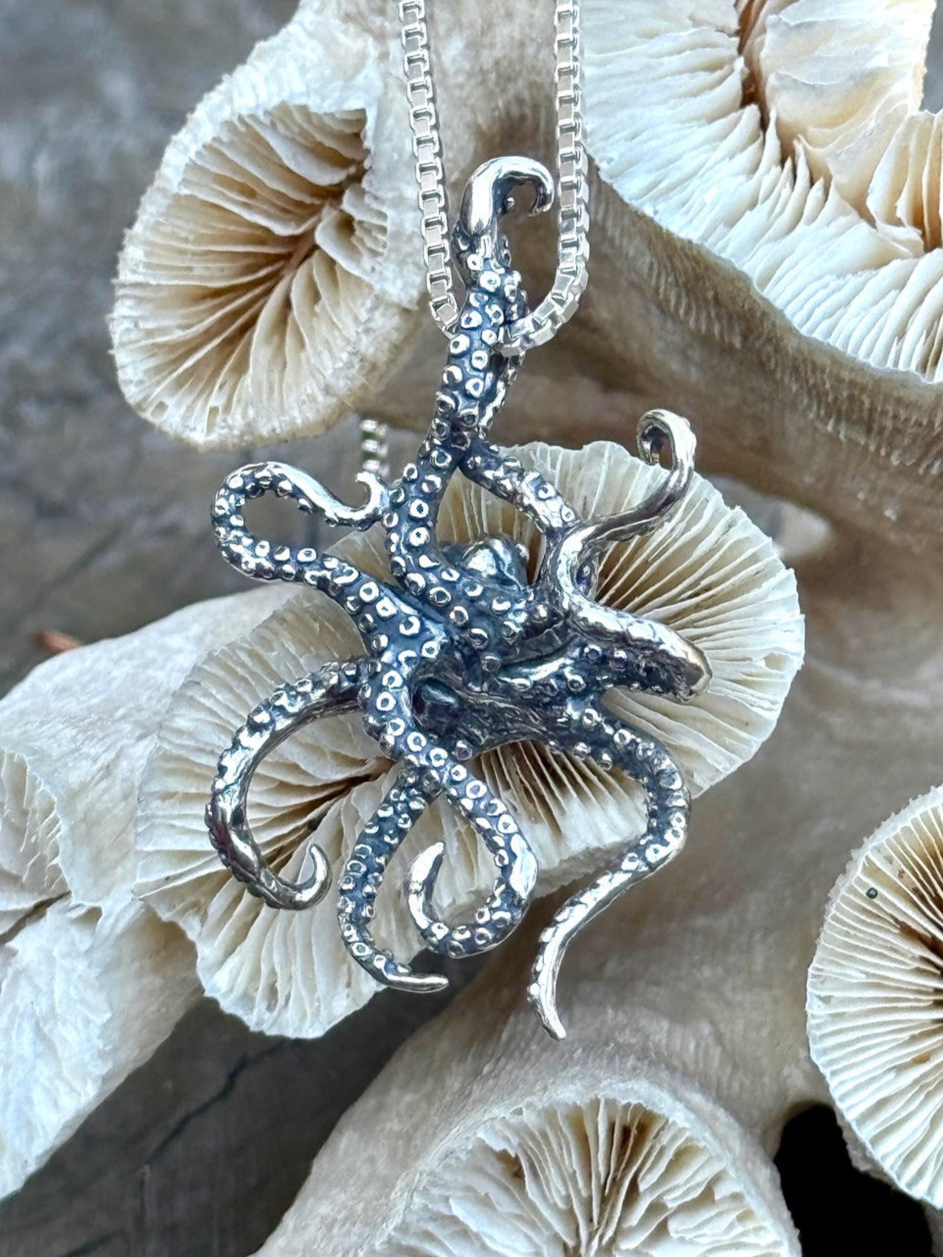 Riptide Octopus Pendant - Sterling Silver